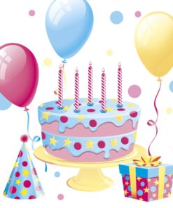 Șervețel - Bday Cake with Balloons - 33x33 cm