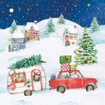 Servetel - Christmas Car - 33x33 cm