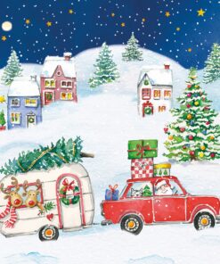 Servetel - Christmas Car - 33x33 cm