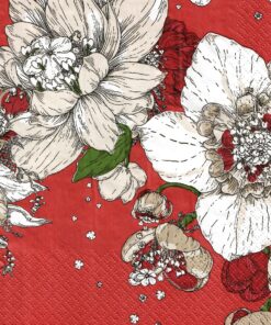 Șervețel - Havi-Nuppu - red - 33x33 cm