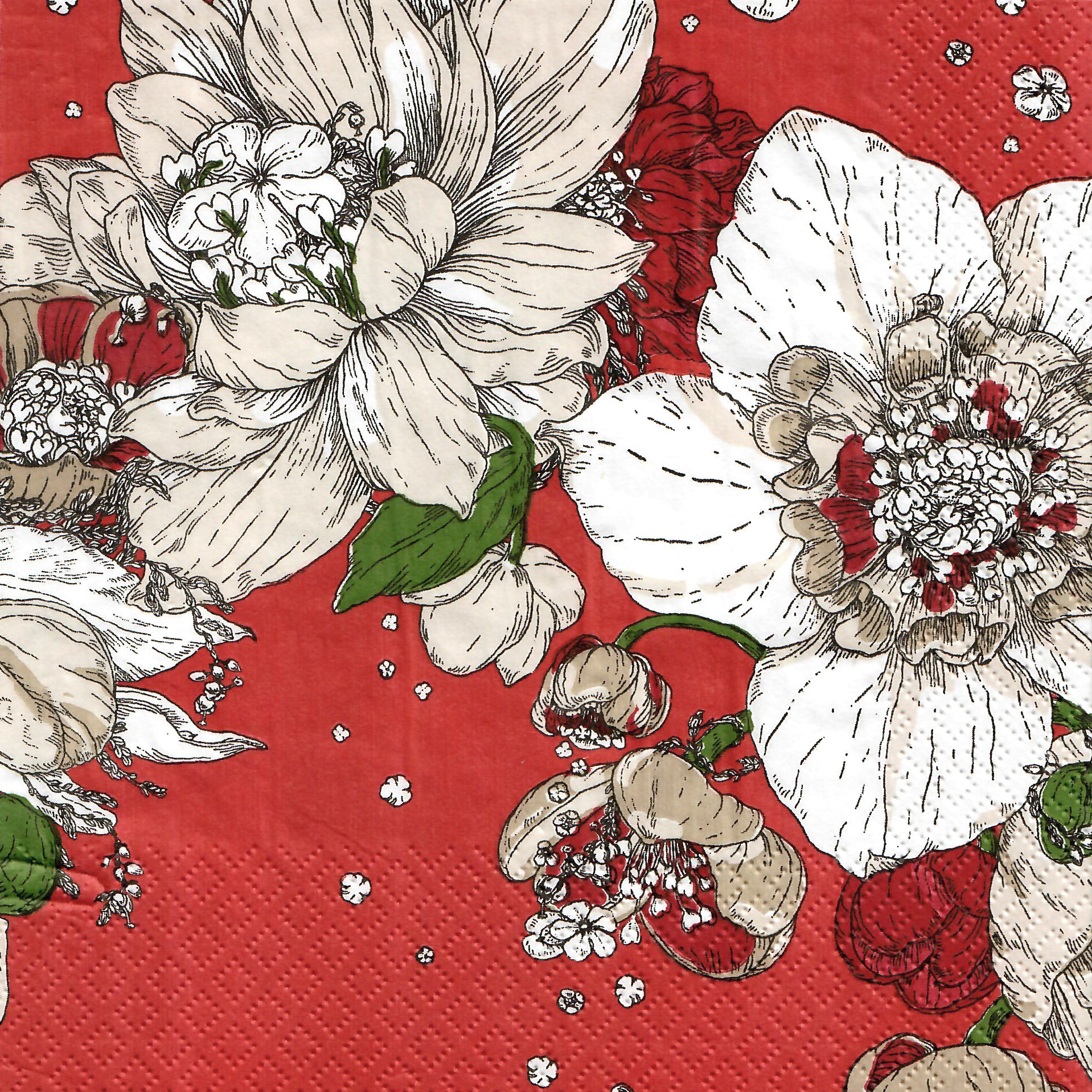 Șervețel - Havi-Nuppu - red - 33x33 cm 1 Șervețel - Havi-Nuppu - red - 33x33 cm