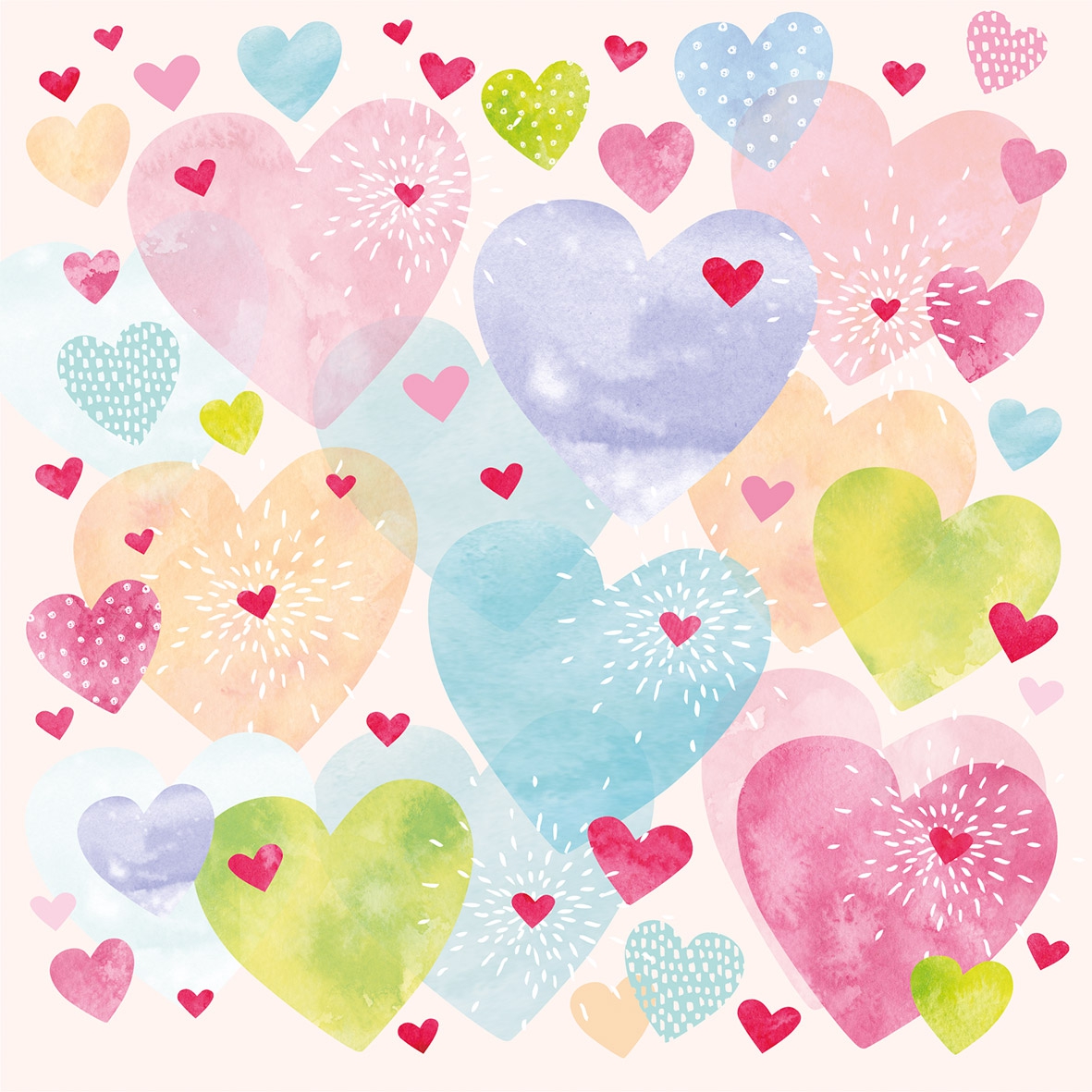 Șervețel - Konfetti Hearts - 33x33 cm 1 Șervețel - Konfetti Hearts - 33x33 cm