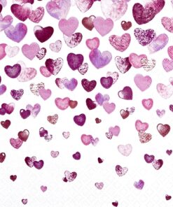 Șervețel - Lovely Hearts - 33x33 cm