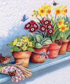 Șervețel - Windowsill with Flower Pots - 33x33 cm