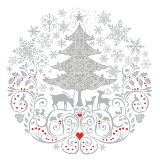 Șervețel – Christmas Circle Composition – 33×33 cm 1