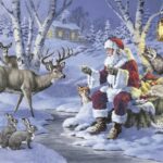 Șervețel – Santa in Forest – 33×33 cm
