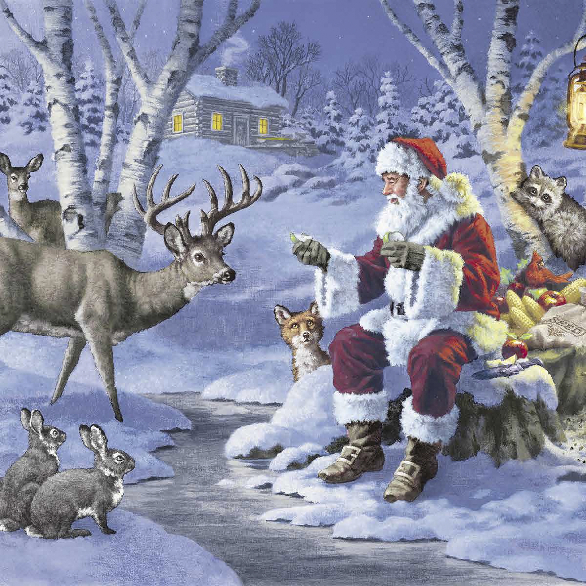 Șervețel – Santa in Forest – 33×33 cm 1 Șervețel – Santa in Forest – 33×33 cm