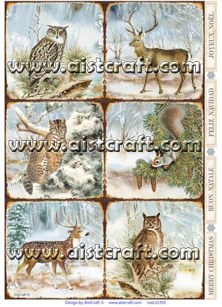 Hârtie de orez - Forest Winter - A4 2