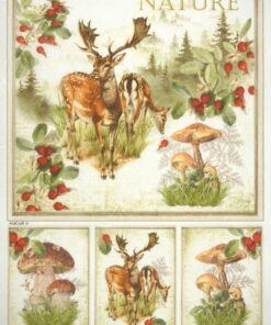 Hârtie de orez – Autumn Deer – A4