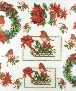 Hârtie de orez - Christmas Poinsettia - A3