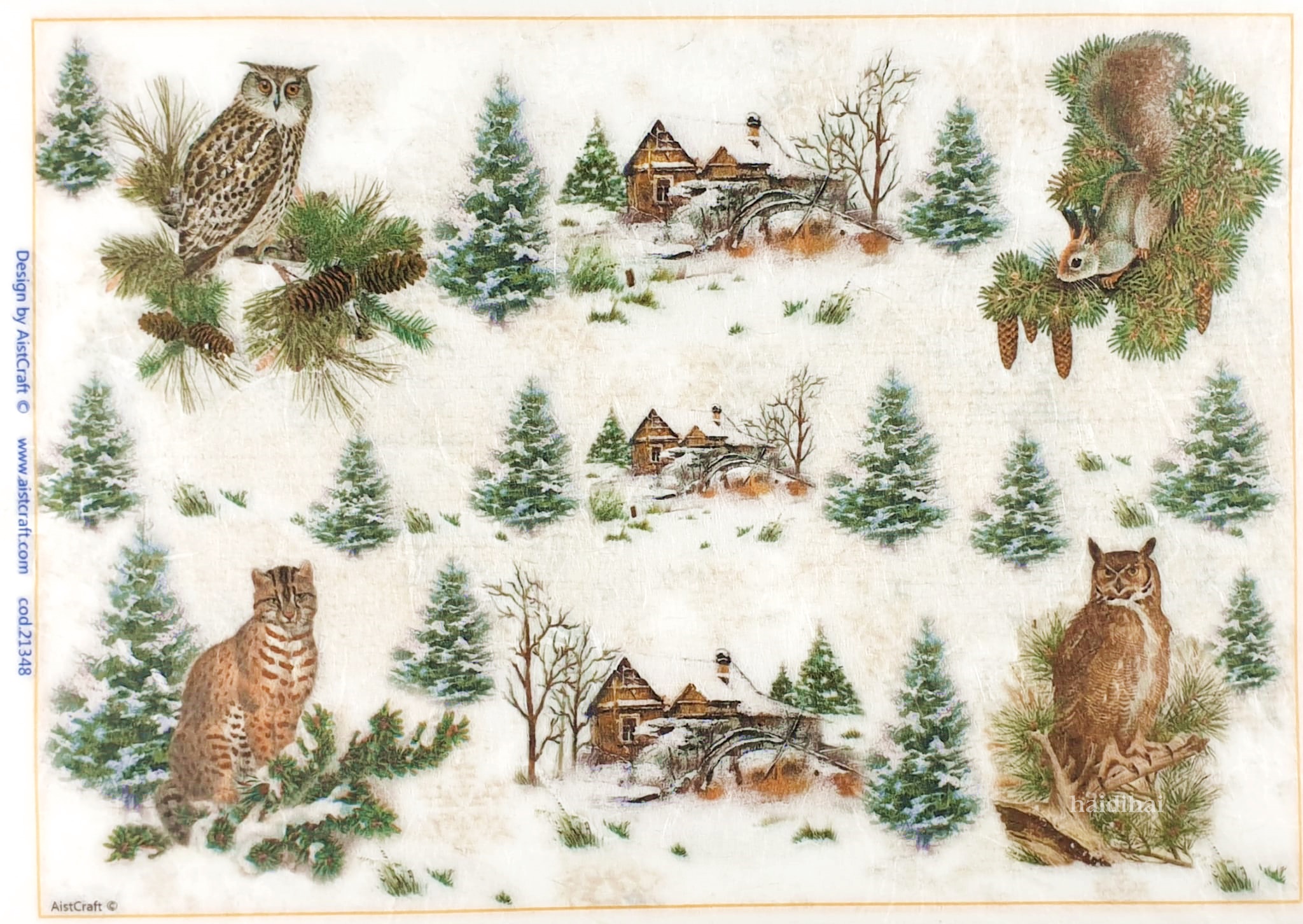 Hârtie de orez - Christmas Winter - A4 1 Hârtie de orez - Christmas Winter - A4