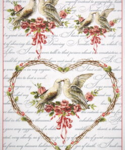 Hârtie de orez – Love birds – A4