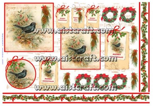 Hârtie de orez – Merry Christmas – A3 2 Hârtie de orez – Merry Christmas – A3 - imagine 2