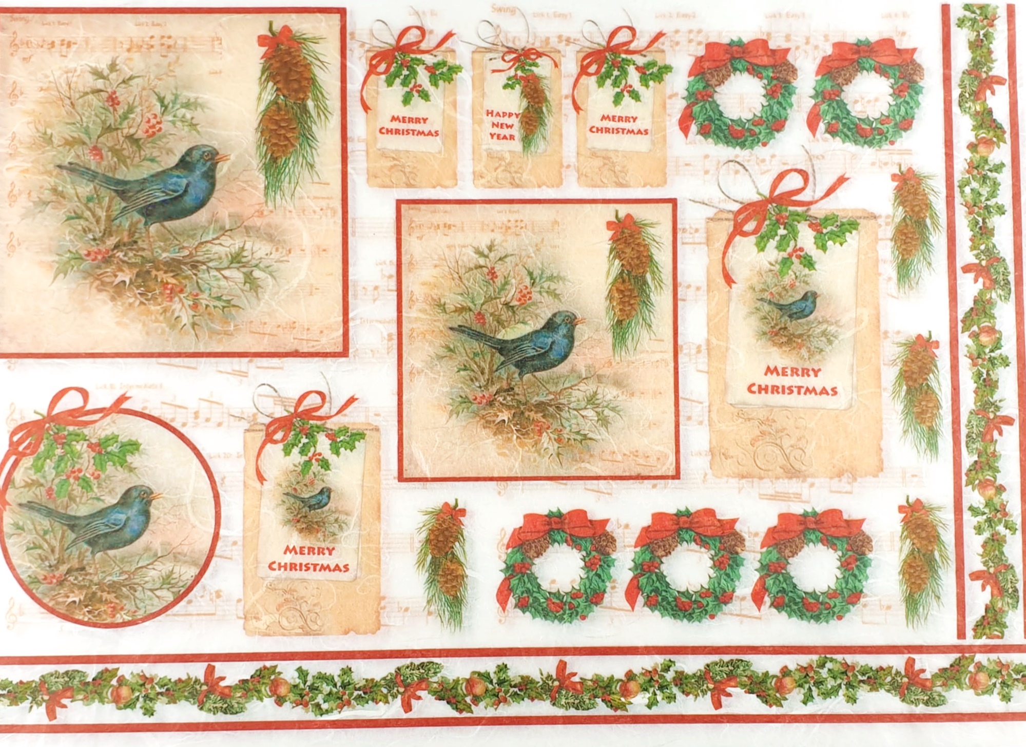 Hârtie de orez – Merry Christmas – A3 1 Hârtie de orez – Merry Christmas – A3