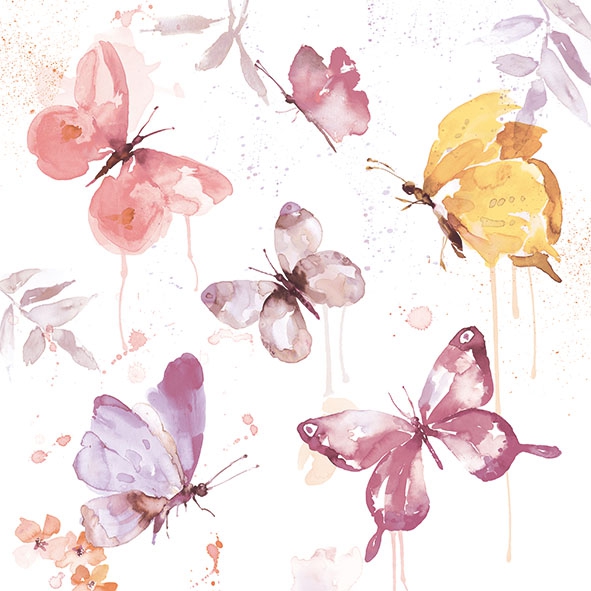 Șervețel - Butterfly Collection Rose - 33x33 cm 1 Șervețel - Butterfly Collection Rose - 33x33 cm