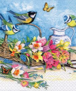 Șervețel - Cesto di Fiori - 33x33 cm