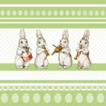 Șervețel - Easter Music Green - 33x33 cm
