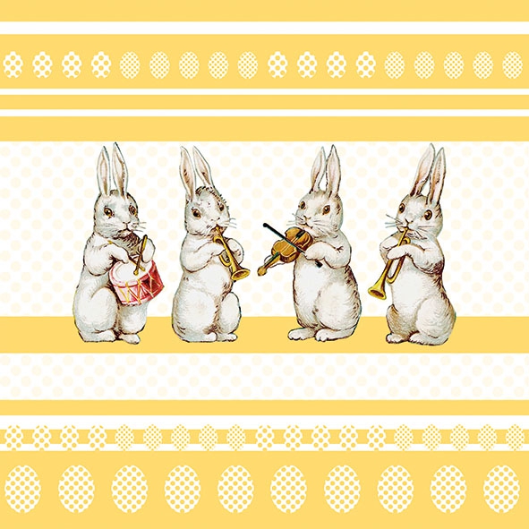 Șervețel - Easter Music Yellow - 33x33 cm 1 Șervețel - Easter Music Yellow - 33x33 cm