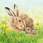 Șervețel - Hare Family - 33x33 cm