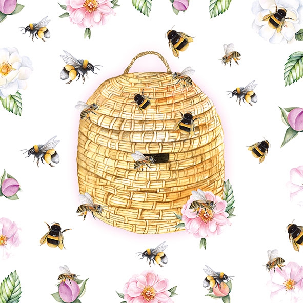 Șervețel decoupage - Beehive - 33x33 cm 1 Șervețel decoupage - Beehive - 33x33 cm