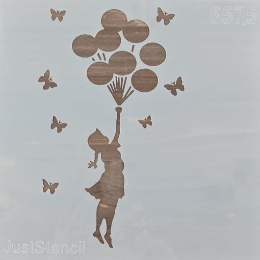 Șablon - Fetița cu baloane - 20x20 cm