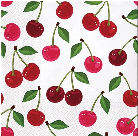Șervețel - Cherries Pattern - 33x33 cm 1 Șervețel - Cherries Pattern - 33x33 cm