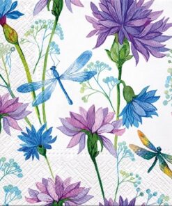 Șervețel - Flower With Dragonfly - 33x33 cm