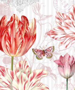 Șervețel - Tulips Postcards - 33x33 cm