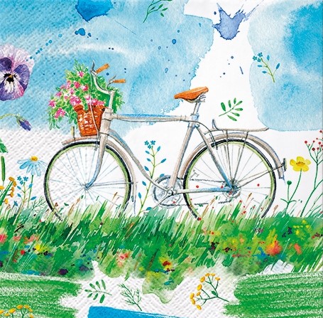 Șervețel - Watercolor Bicycle - 33x33 cm 1