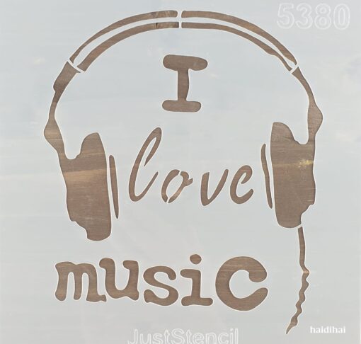 Șablon - I love music - 20x20 cm 1