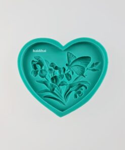 Matriță silicon - Heart with butterfly - 12x11 cm