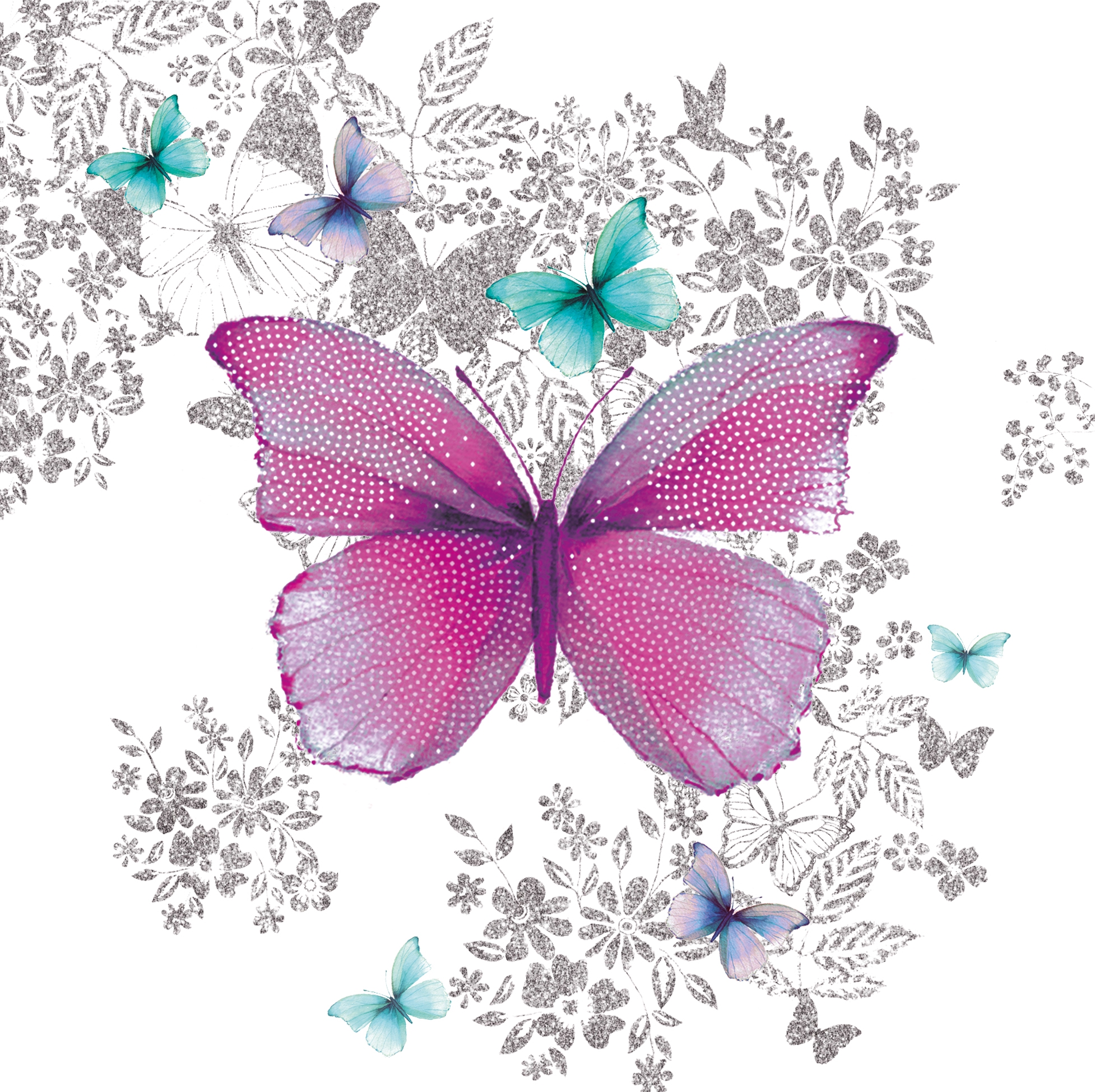 Șervețel - Butterfly Pattern -33x33 cm 1 Șervețel - Butterfly Pattern -33x33 cm