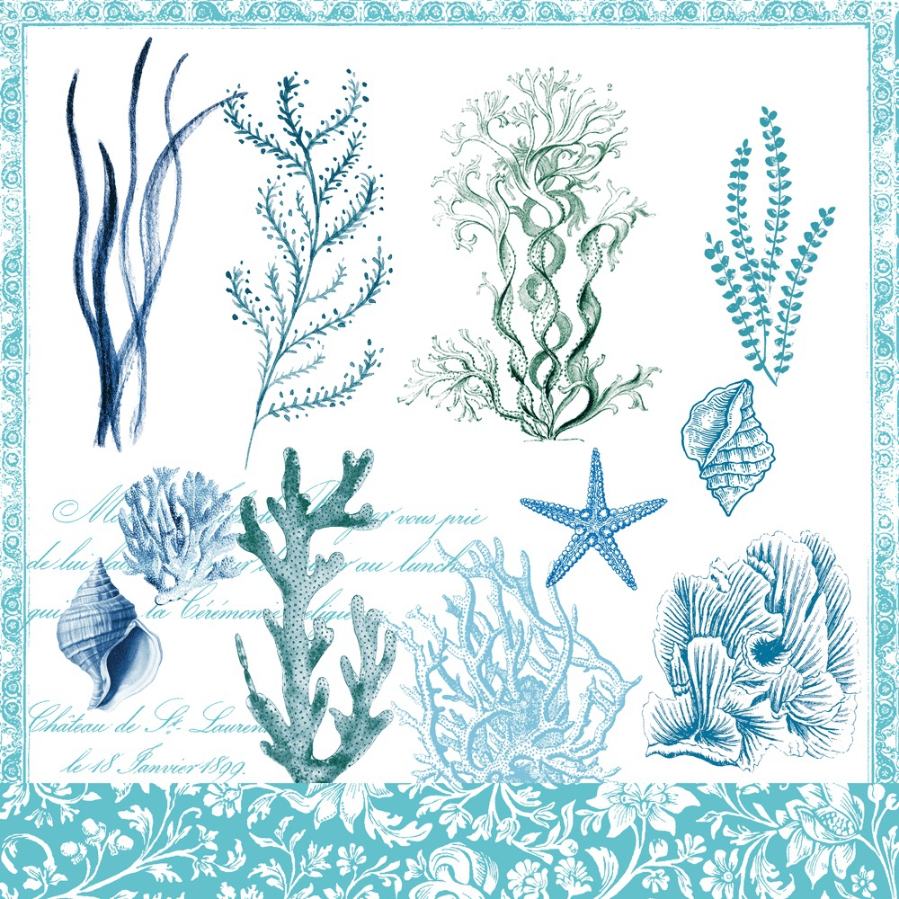 Șervețel - Ocean Blue - 33x33 cm 1 Șervețel - Ocean Blue - 33x33 cm
