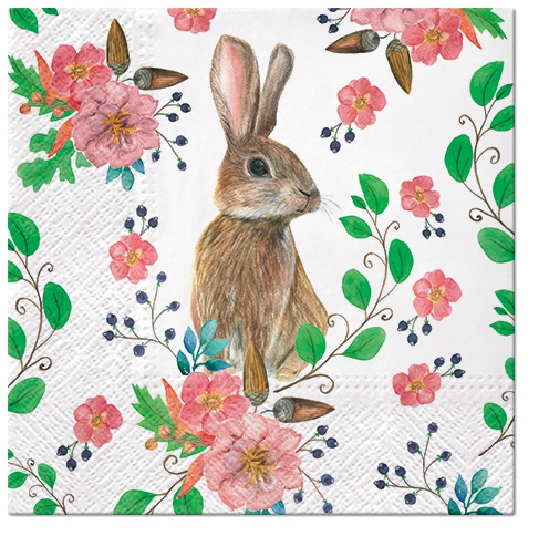 Șervețel - Rabbit Berries -33x33 cm 1 Șervețel - Rabbit Berries -33x33 cm
