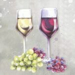 Șervețel - Red and White Wine - 33x33 cm
