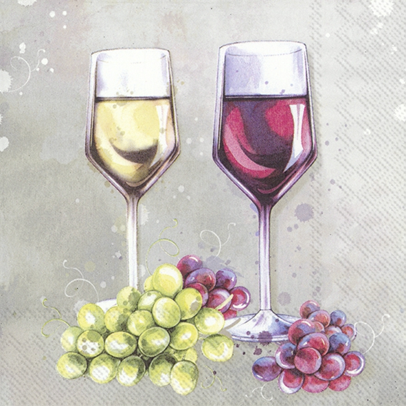 Șervețel - Red and White Wine - 33x33 cm 1 Șervețel - Red and White Wine - 33x33 cm