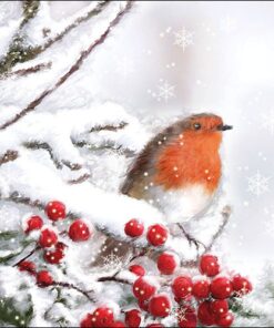 Șervețel - Robin in Snow - 33x33 cm
