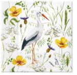 Șervețel - Stork in Grassland - 33x33 cm