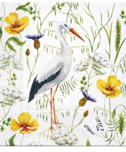 Șervețel - Stork in Grassland - 33x33 cm