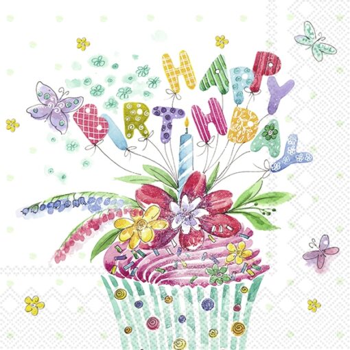 Șervețel – Birthday Cupcakes – 33×33 cm 1