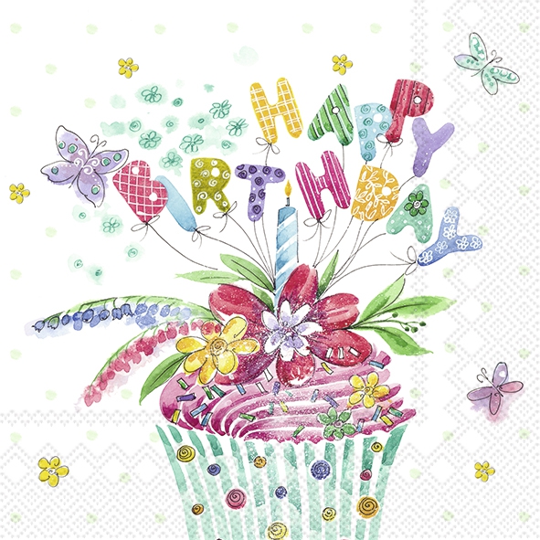 Șervețel – Birthday Cupcakes – 33×33 cm 1 Șervețel – Birthday Cupcakes – 33×33 cm