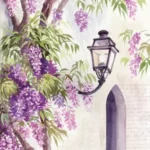 Șervețel - Lantern among Wisteria Bloom - 33x33 cm