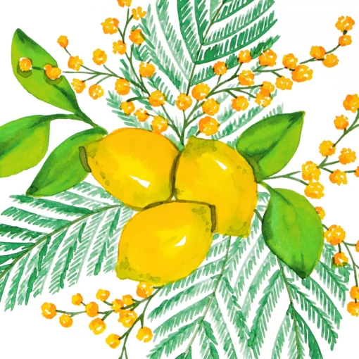 Șervețel - Lemon & Mimosa - 33x33 cm 1