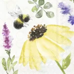 Șervețel - Summer Bees cream - 25x25 cm