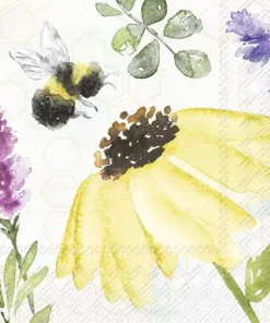 Șervețel - Summer Bees cream - 25x25 cm