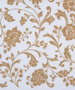 Șervețel – Arabesque Gold - White – 33×33 cm