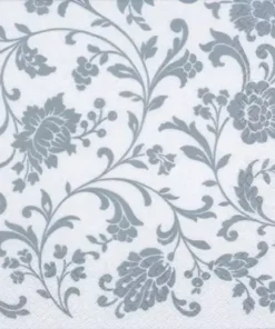 Șervețel – Arabesque Silver - White – 33×33 cm
