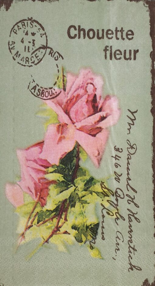 Șervețel - Chouette fleur - 33x40 cm 1