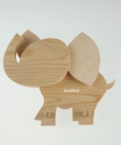 Cuier din lemn - Elefant - 20x24x3 cm