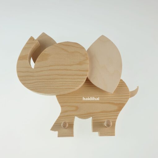 Cuier din lemn - Elefant - 20x24x3 cm 1